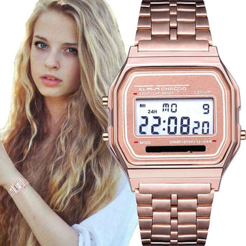 Sport Digital Wrist Watch For Men And Women, Fashionable Date Rectangular Dial Alarm Back Light Multifunctional Outdoor Watch