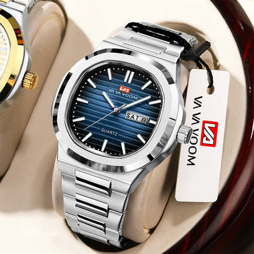 2024 New Luxury Men Quartz Watch 3ATM Waterproof Automatic Date Watch Man Stainless Steel Sport Chronograph Watch for Men Clock
